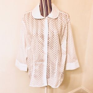 Plus Size Sheer Button Down Shirt